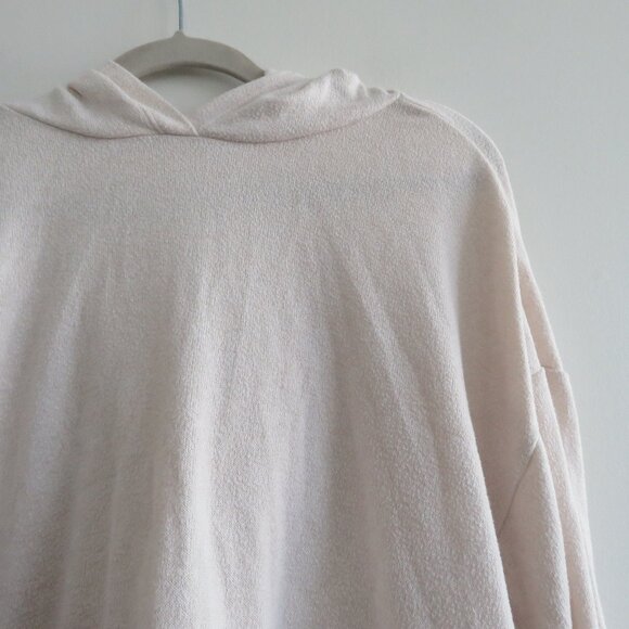 QUINCE Brushed Lounge Cropped Pullover Hoodie in Heather Oatmeal Lounge - Size S - Picture 8 of 15